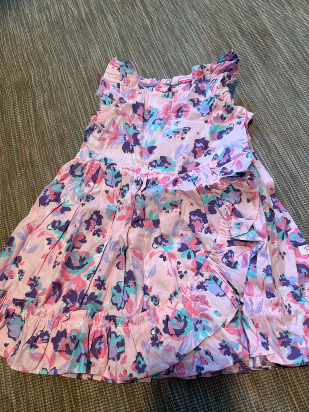 Ruffle Butts Pink Floral Ruffle Dress